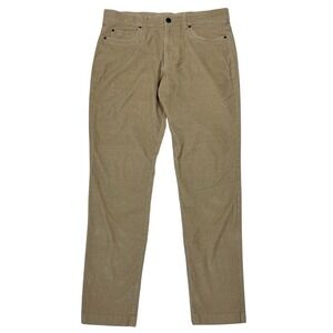 Mizzen + Main Leroy Corduroy Pants Mens 33x32 (Fits 34x31) Slim Beige Stretch
